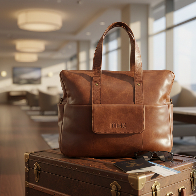 Kaisley Leather Nappy Bag - Image 5