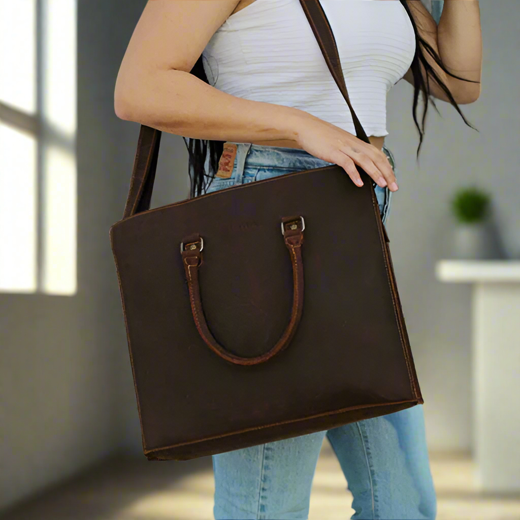 Josie Leather Hand and Laptop Bag - Image 19