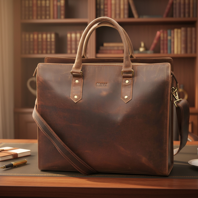 Josie Leather Hand and Laptop Bag - Image 5