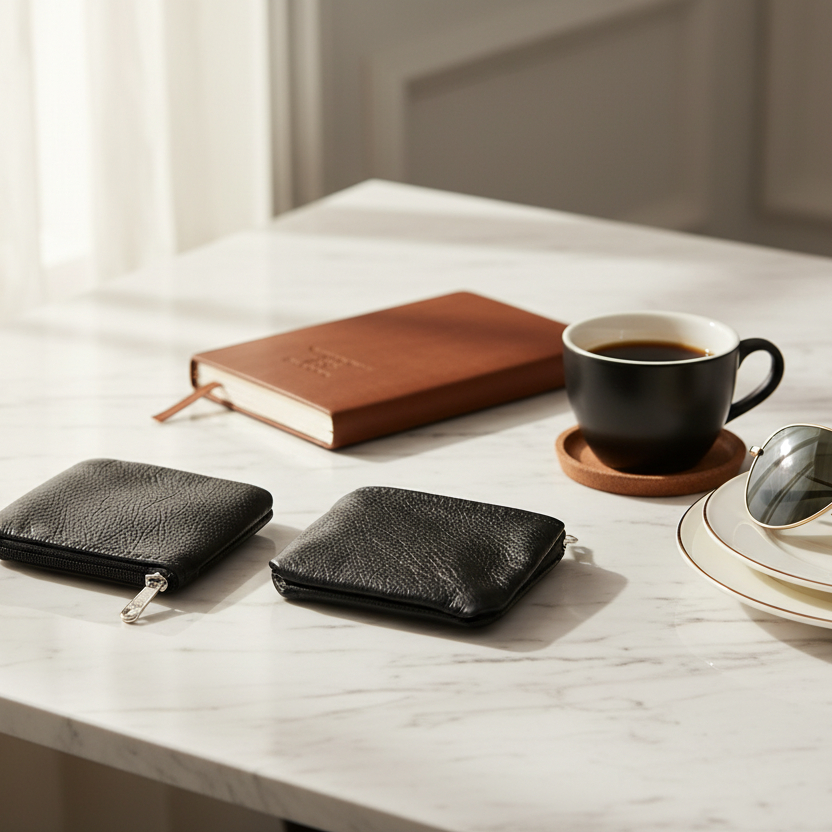 Leather Twin Coin Purse - Image 11