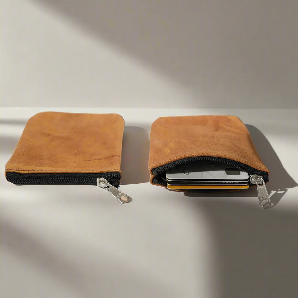 Leather Twin Coin Purse - Moksi