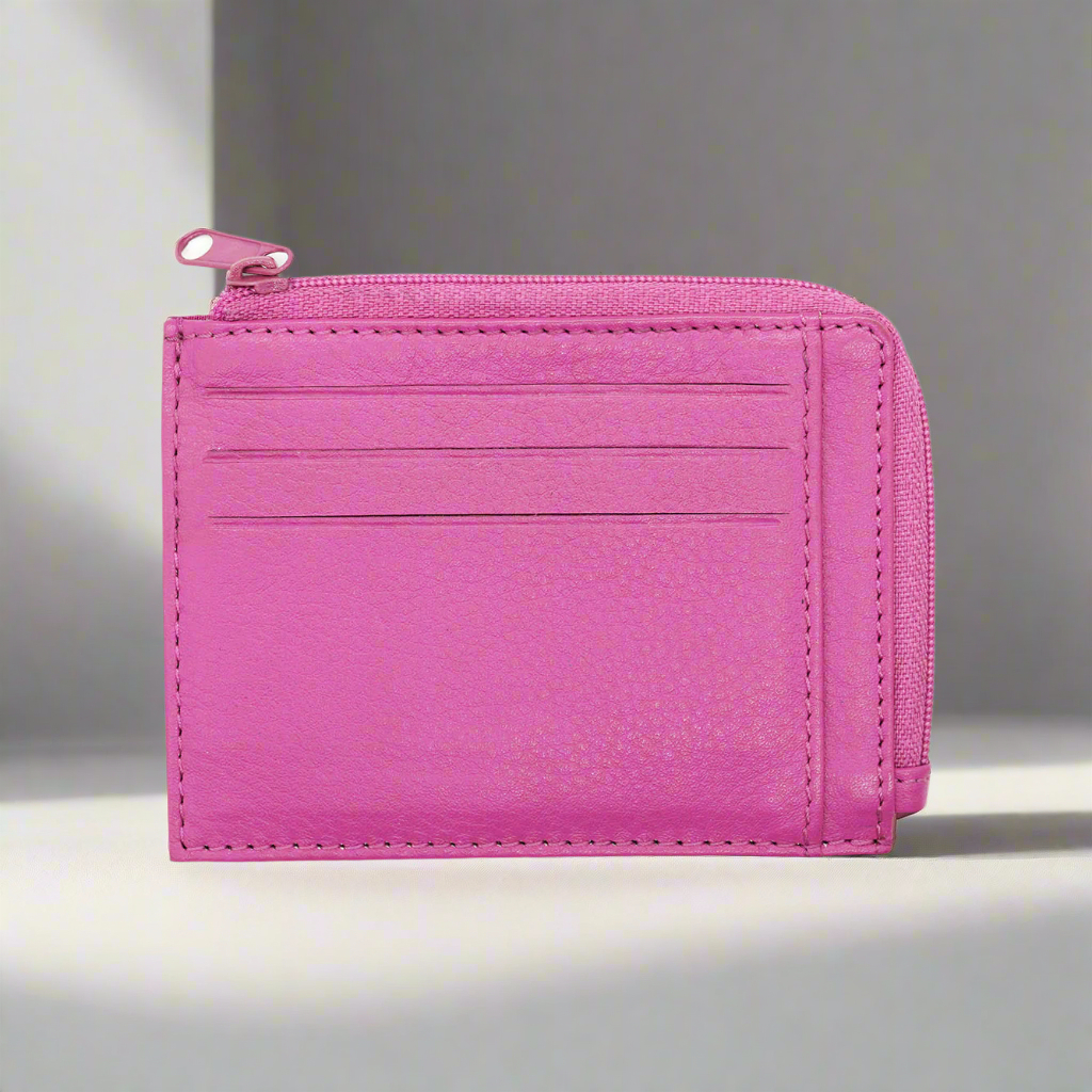 Dinki Pink Leather Card Holder - Image 8