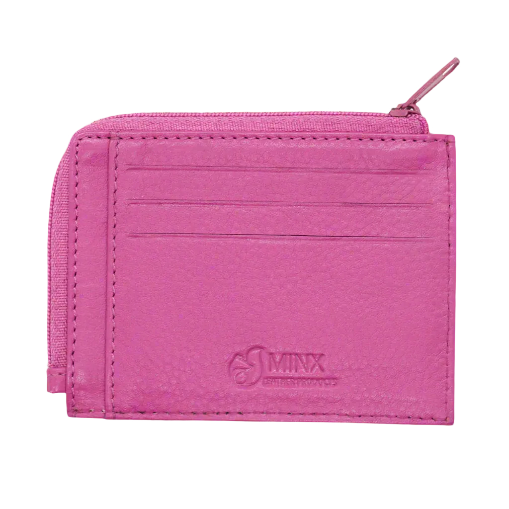 Dinki Pink Leather Card Holder - Image 12