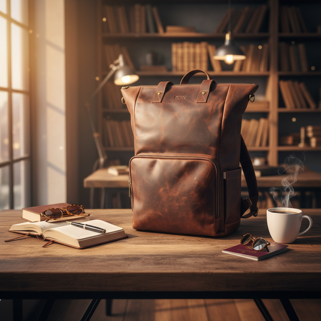 Amaliya Leather Nappy Bag - Image 3
