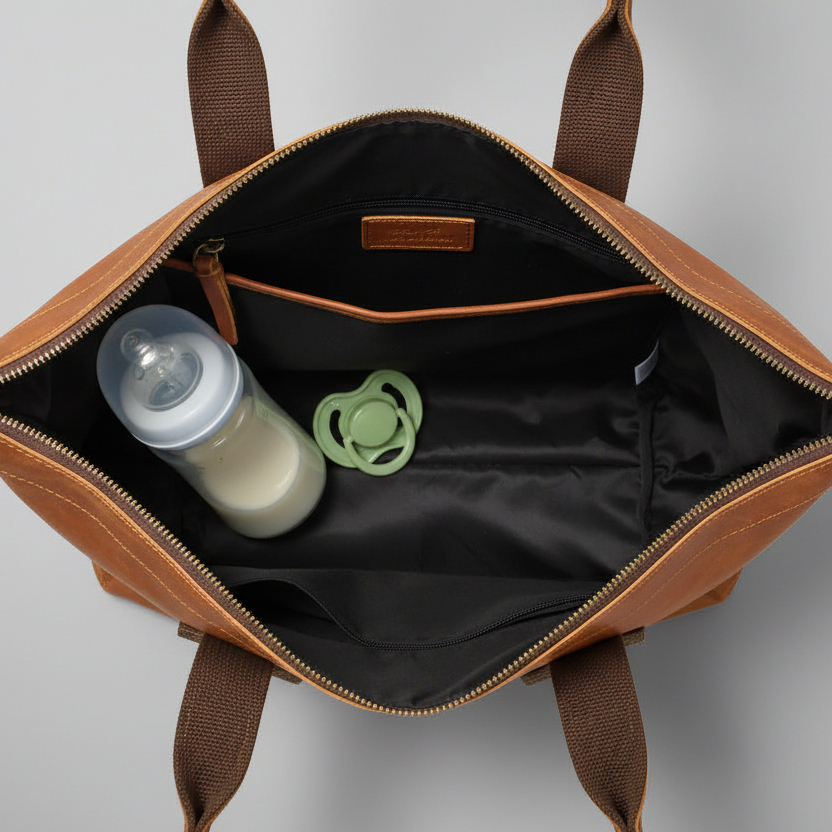 Amaliya Leather Nappy Bag - Image 20