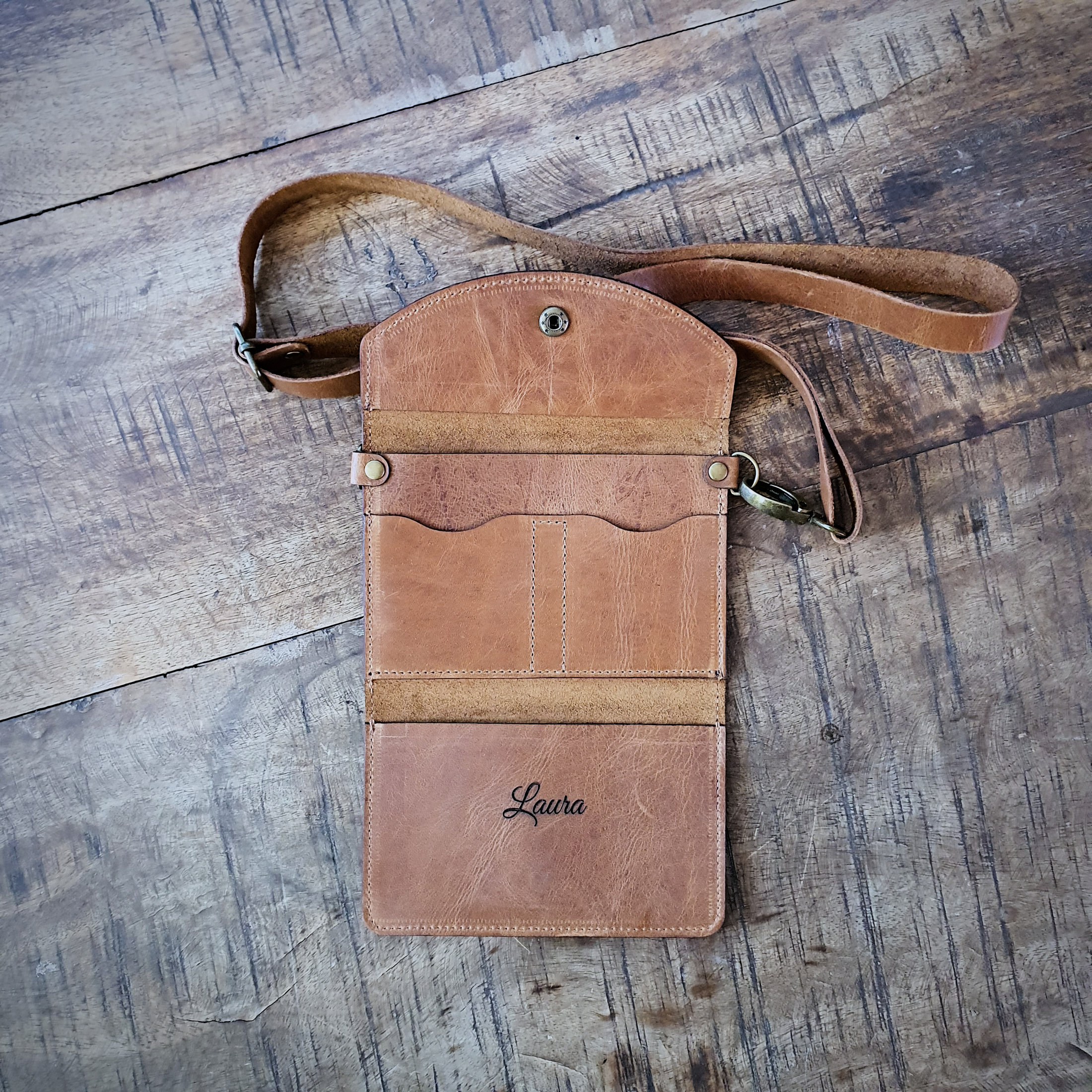 Personalised Leather Passport Sling Wallet - Image 2