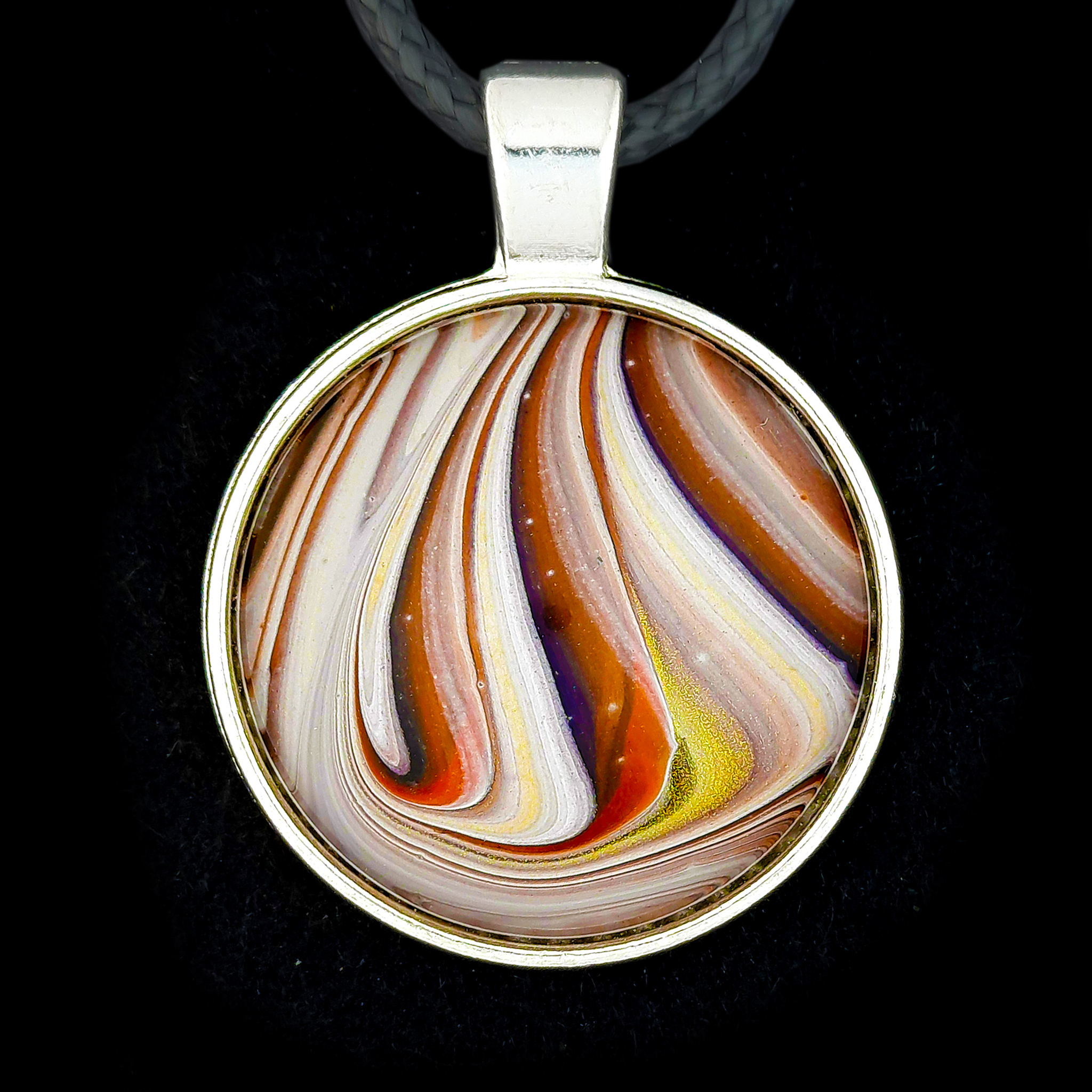 Cabochon Necklace - Brown and Smokey Grey - Image 2