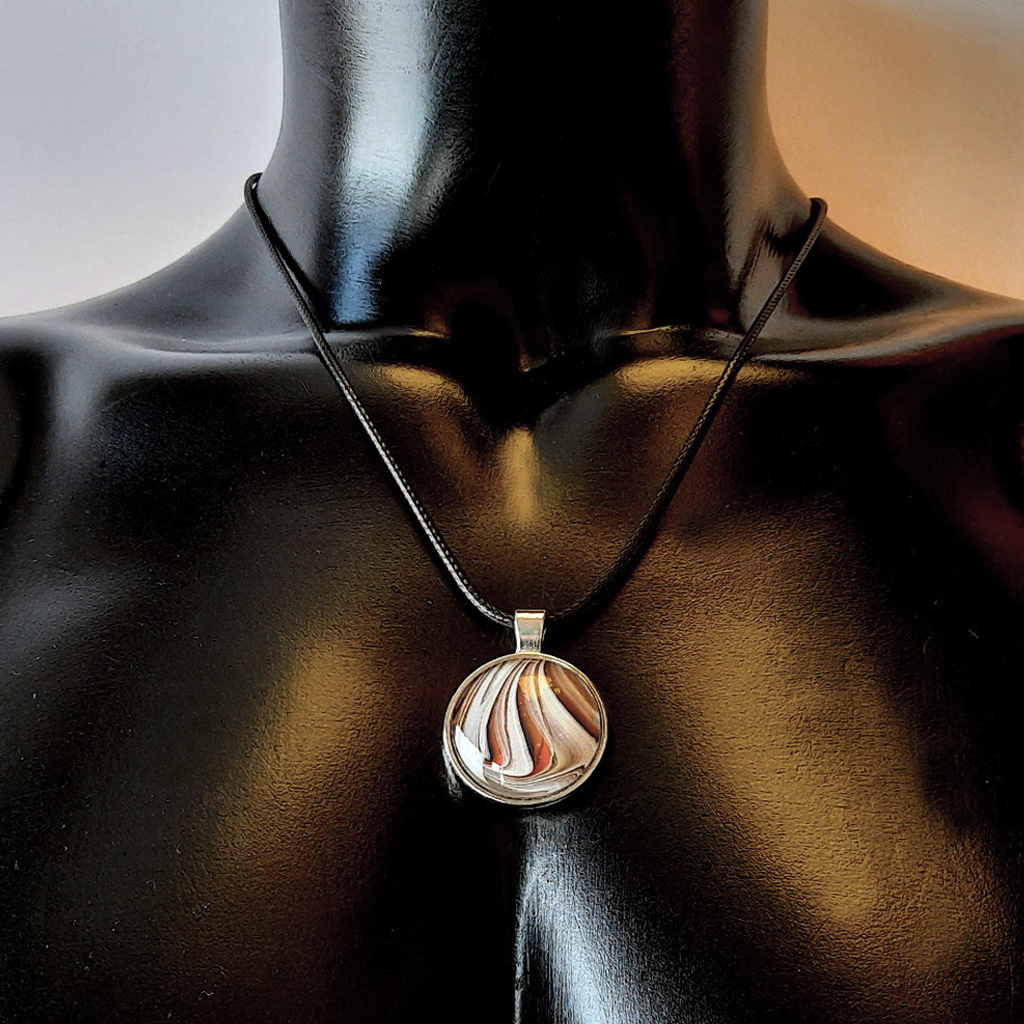 Cabochon Necklace - Brown and Smokey Grey - Image 3