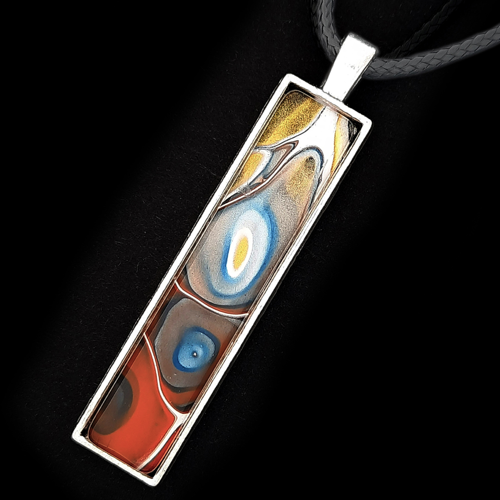 Trendy Cabochon Necklace - Multicolour Oblong - Image 2