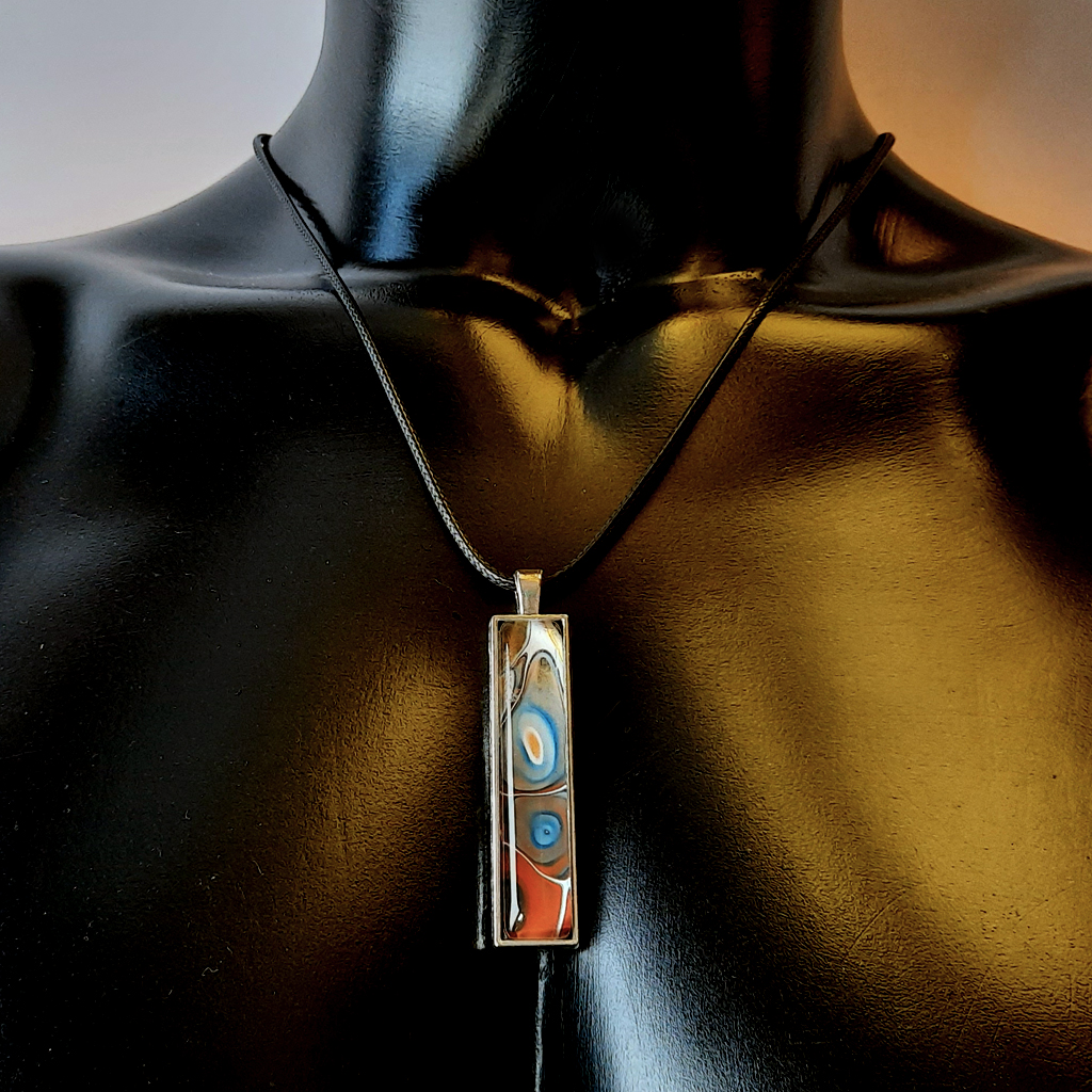 Trendy Cabochon Necklace - Multicolour Oblong - Image 3