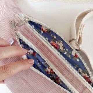 Dusty Pink Corduroy Moonbag - Image 3