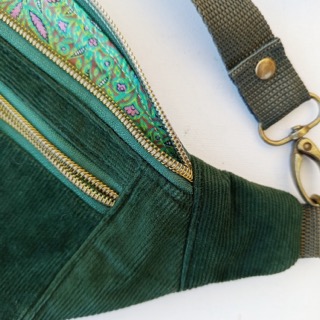 Forest Green Corduroy Moonbag - Image 3