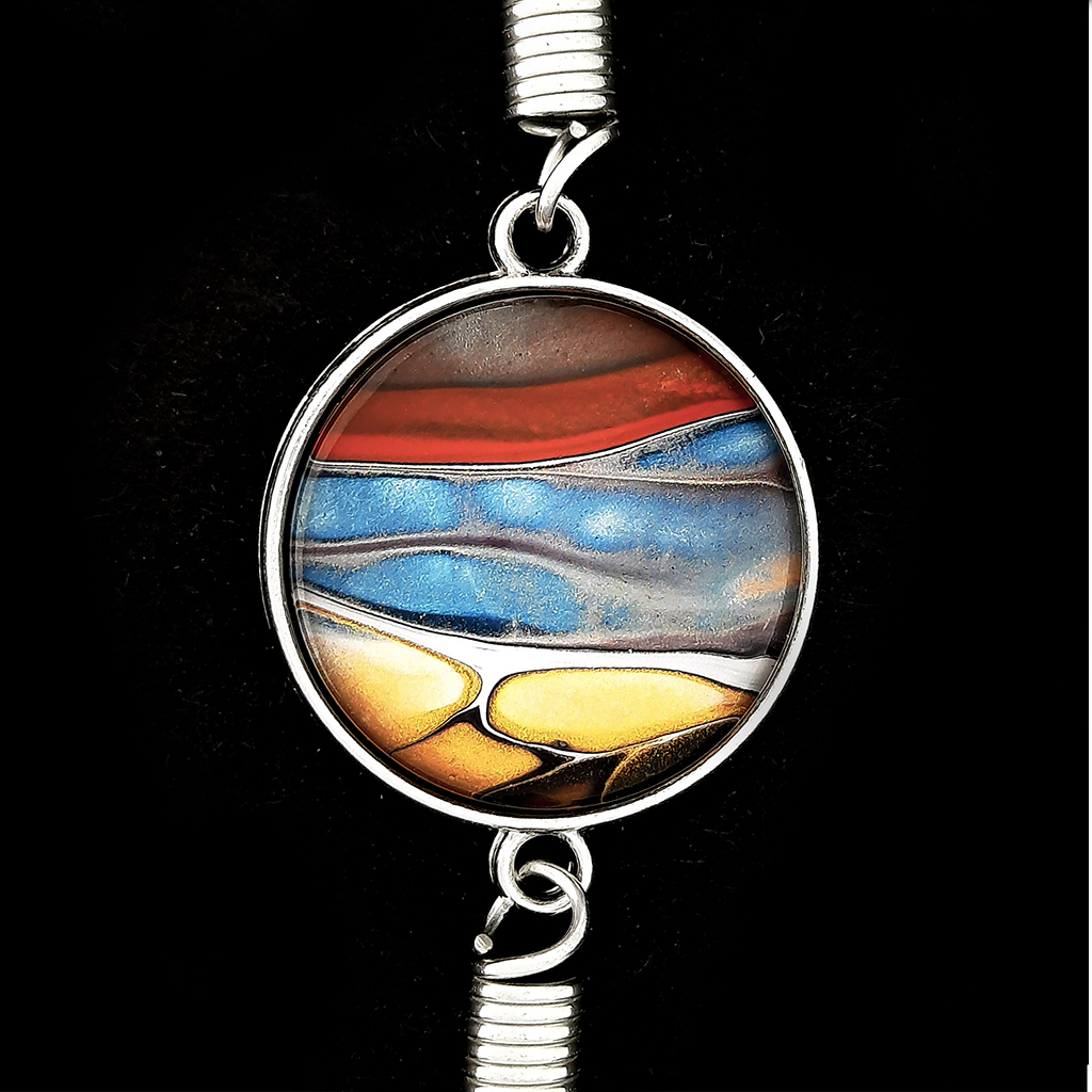 Cabochon Bracelet | Terracotta, Blue and Gold - Image 2