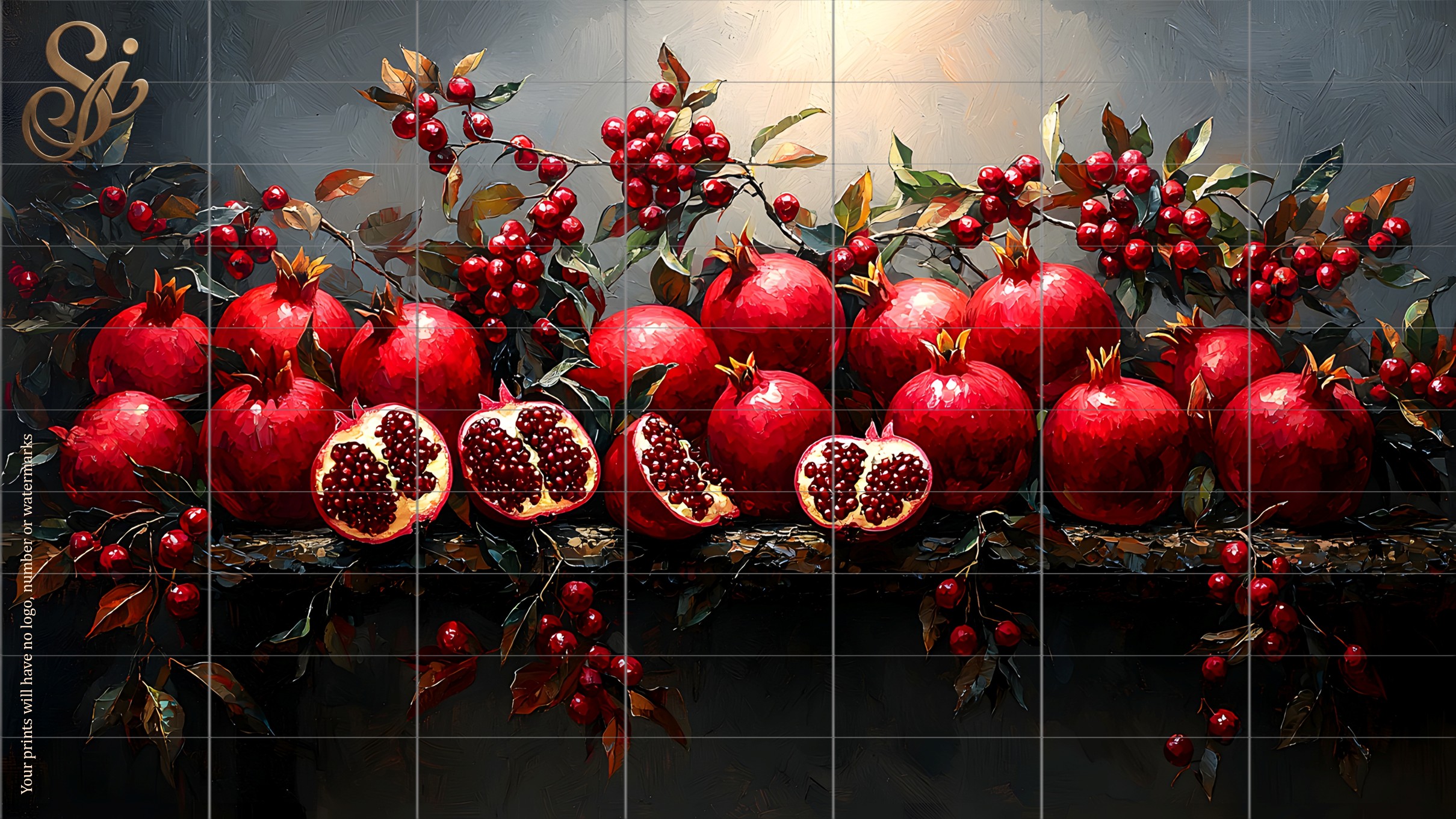 Pomegranate Landscape Fibre Decoupage Sheets - Image 2