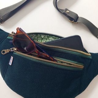 Forest Green Corduroy Moonbag - Image 6