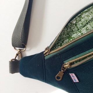 Forest Green Corduroy Moonbag - Image 5