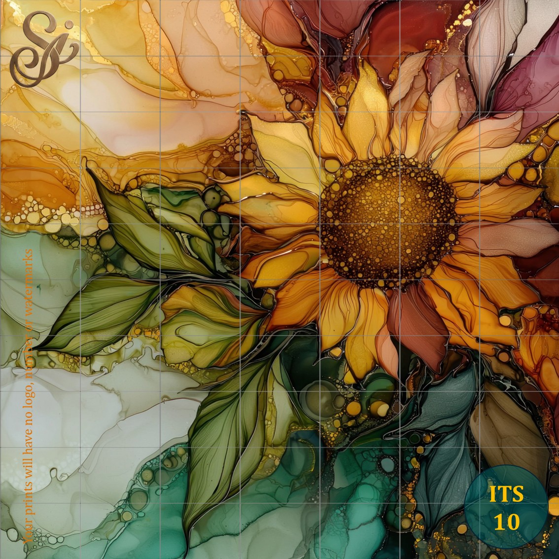 Ink Textured Sunflowers Fibre Decoupage Sheets I - Image 13