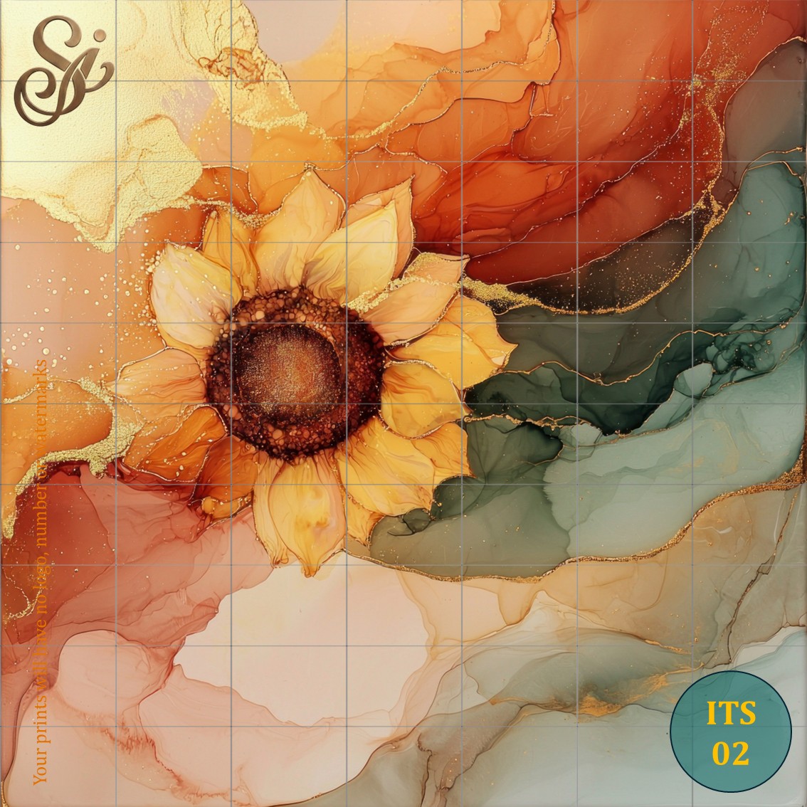 Ink Textured Sunflowers Fibre Decoupage Sheets I - Image 5