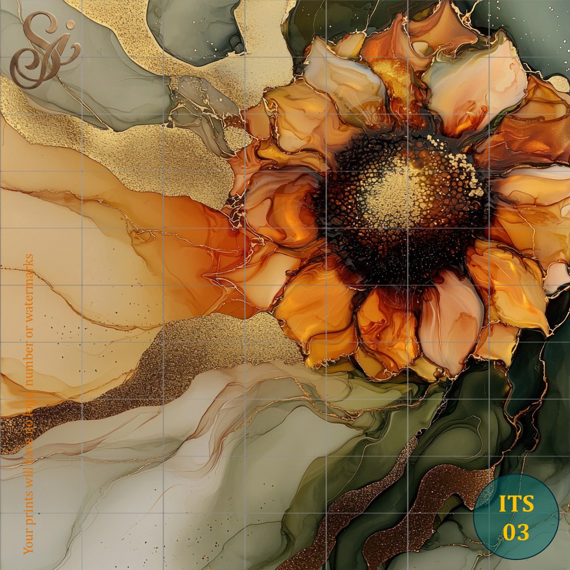Ink Textured Sunflowers Fibre Decoupage Sheets I - Image 6