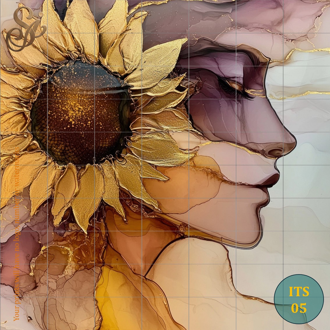 Ink Textured Sunflowers Fibre Decoupage Sheets I - Image 8