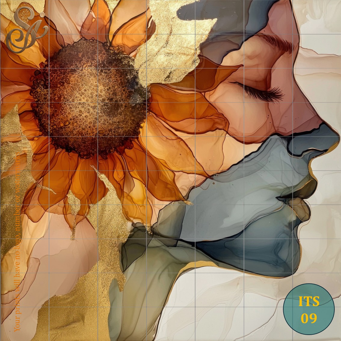 Ink Textured Sunflowers Fibre Decoupage Sheets I - Image 12