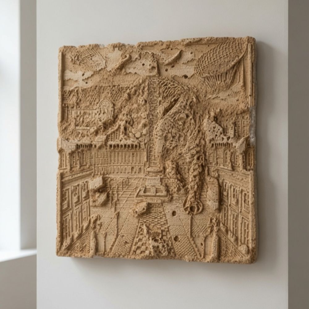 Parisian Rich Gold Concrete Mural - Image 2