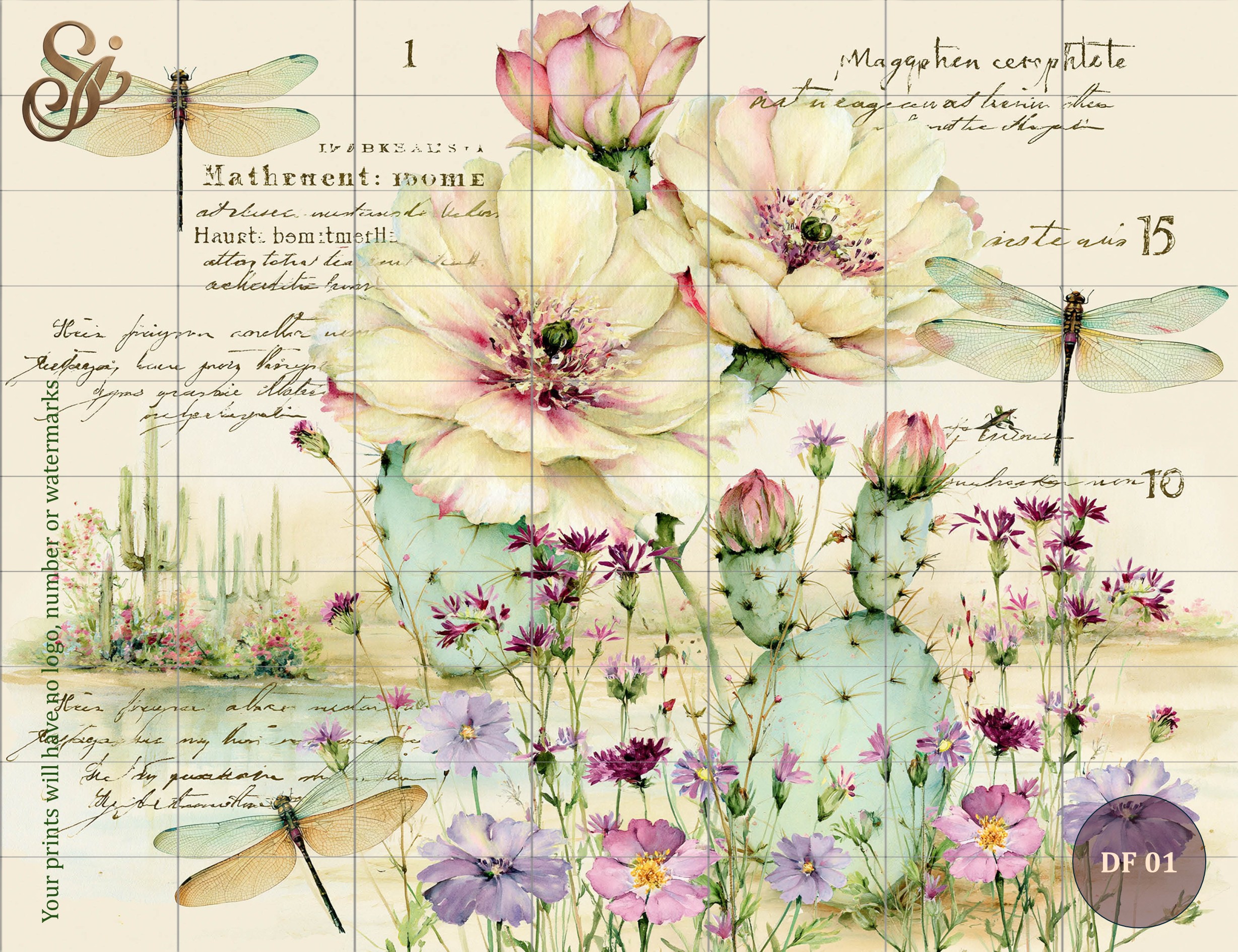 Desert Florals Fibre Decoupage Sheets I - Image 4
