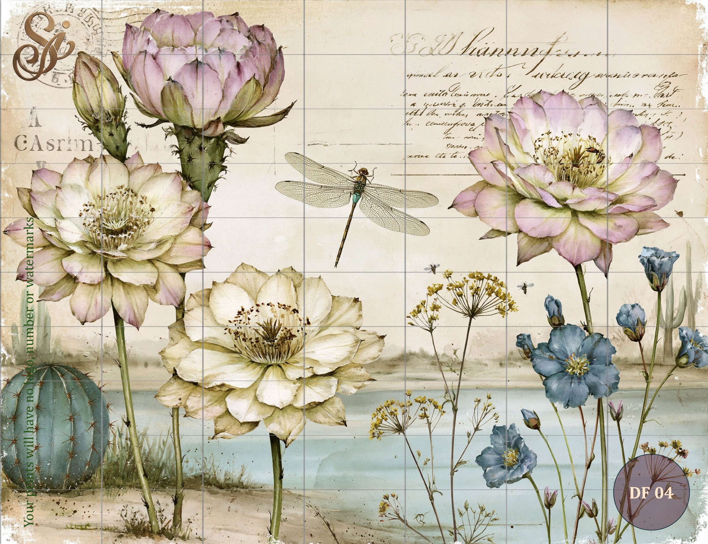 Desert Florals Fibre Decoupage Sheets I - Image 7