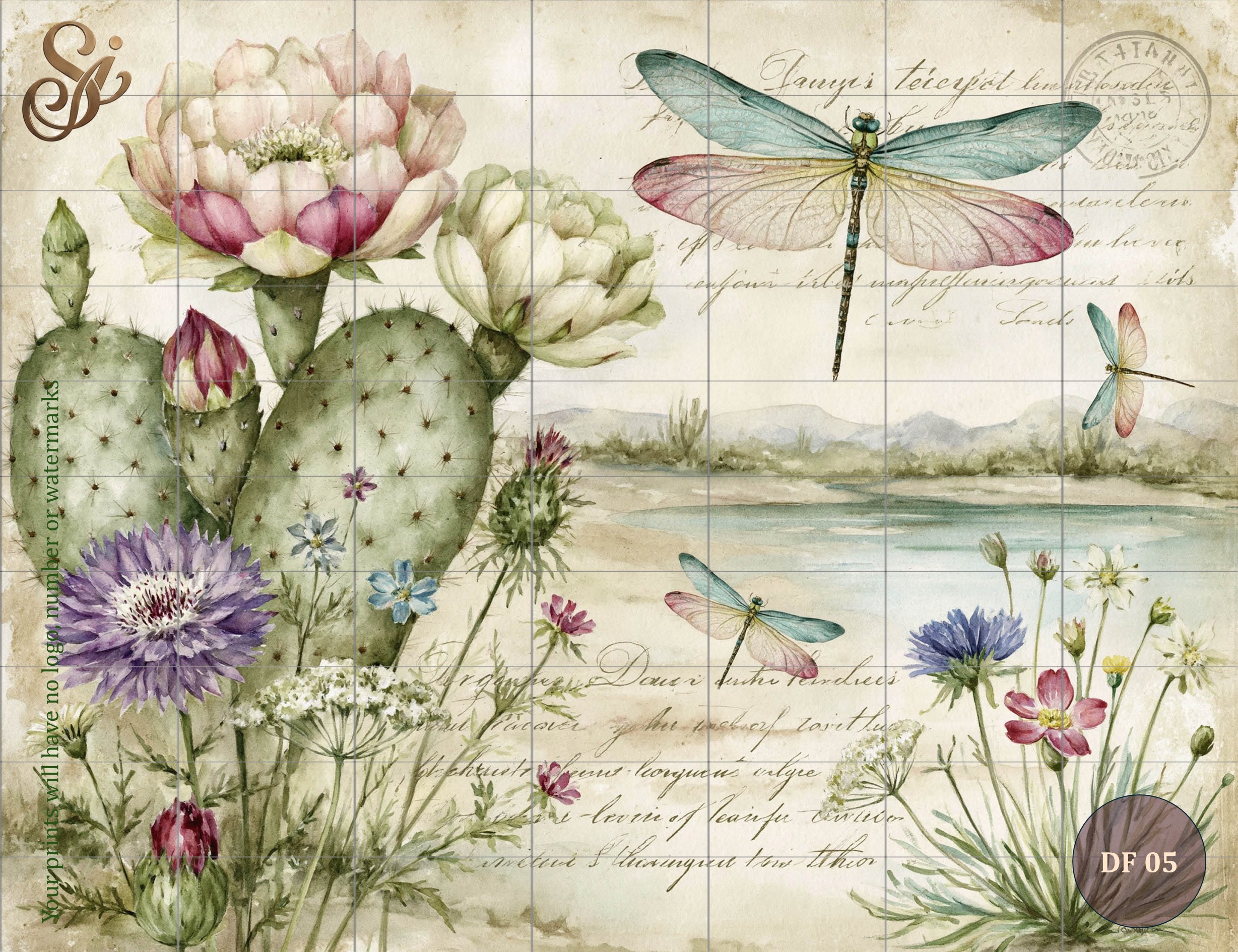 Desert Florals Fibre Decoupage Sheets I - Image 8