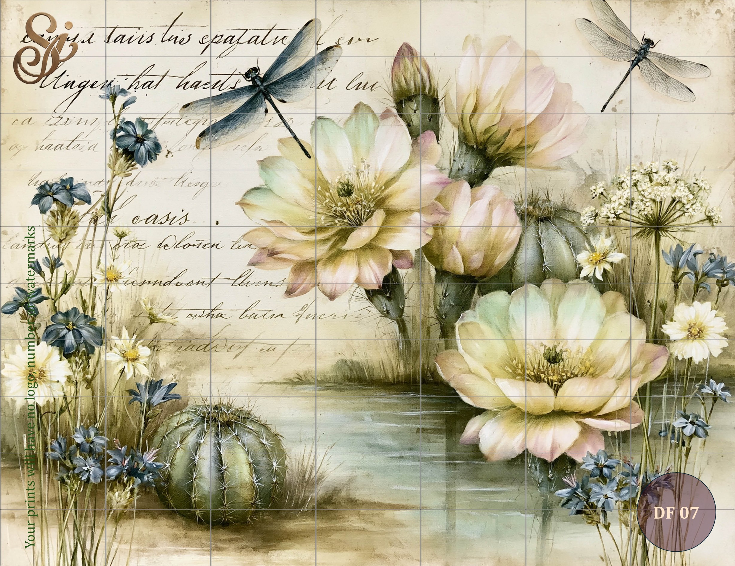 Desert Florals Fibre Decoupage Sheets I - Image 10