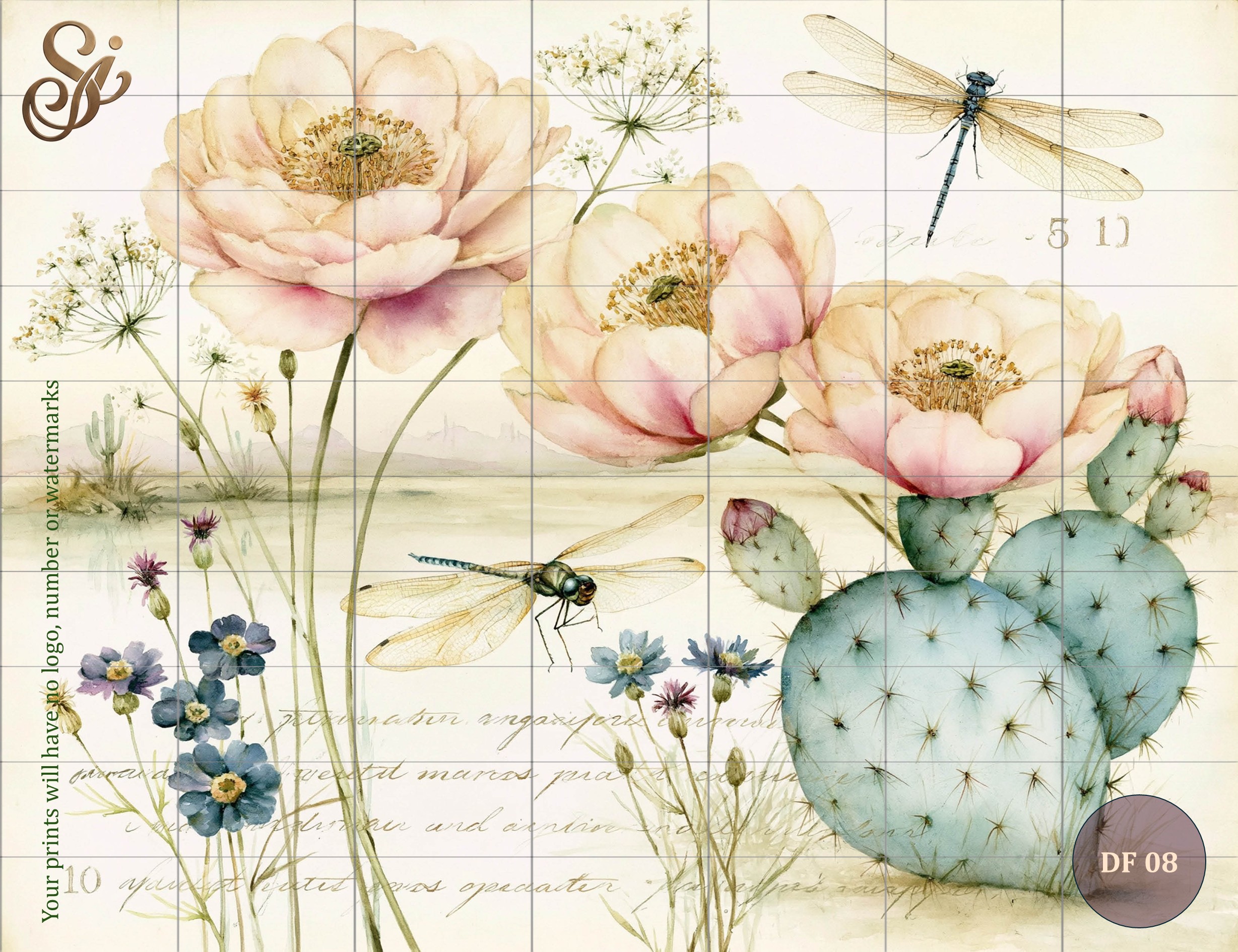 Desert Florals Fibre Decoupage Sheets I - Image 11