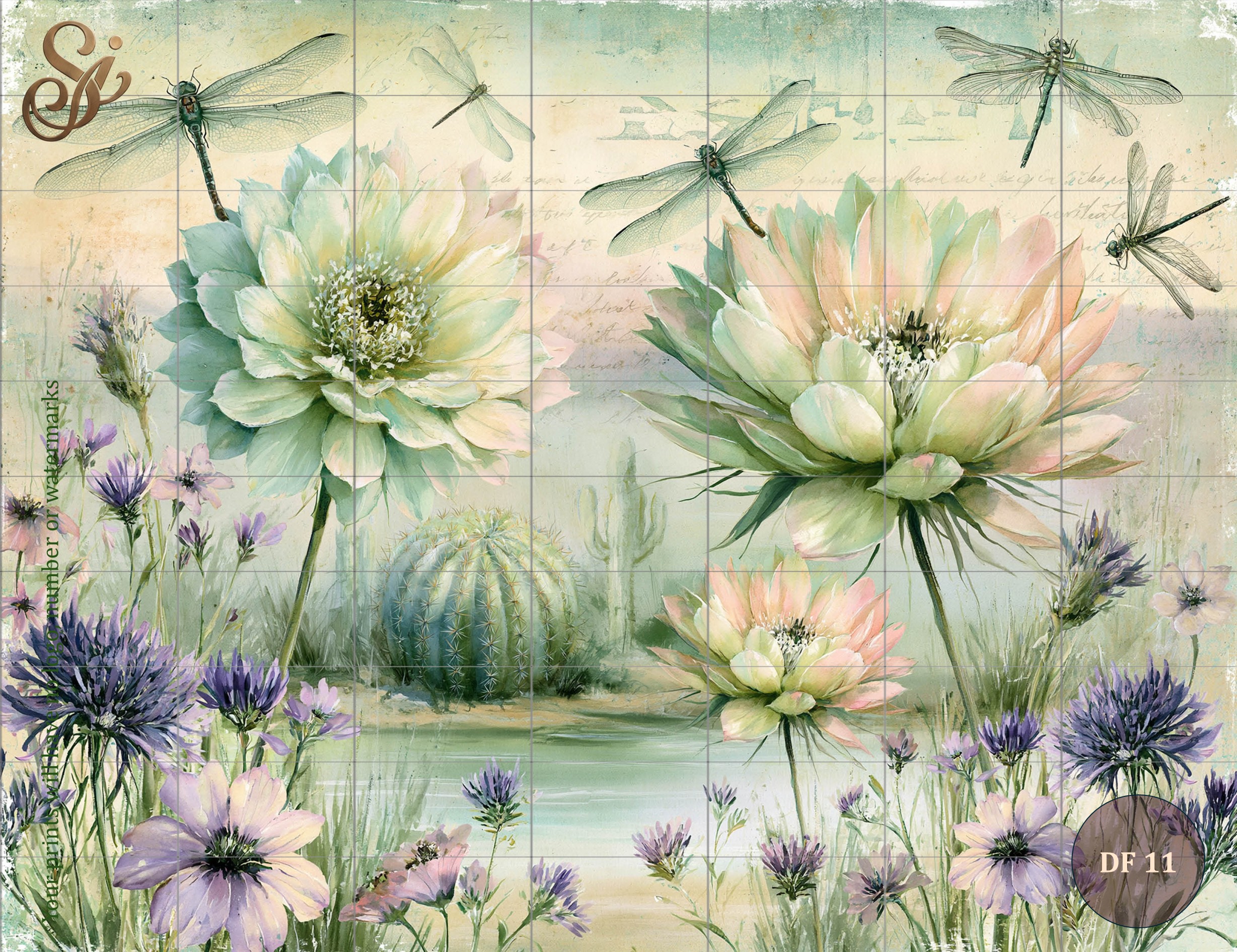 Desert Florals Fibre Decoupage Sheets II - Image 4
