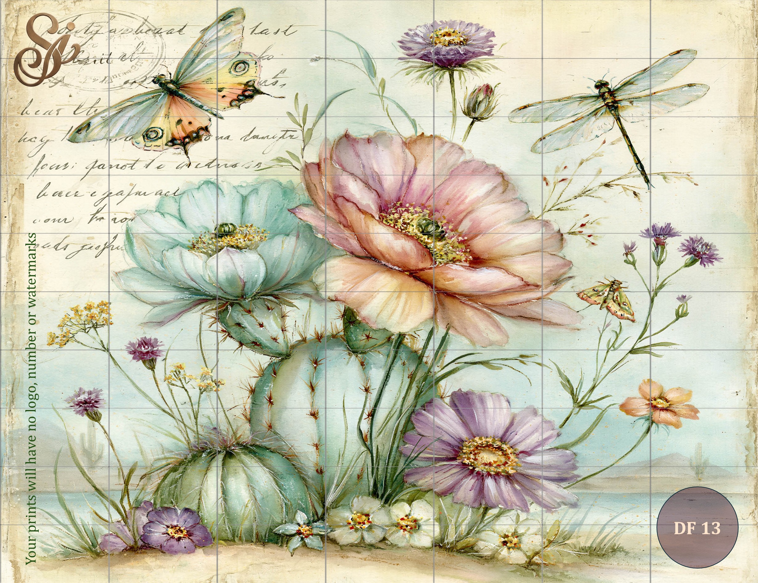 Desert Florals Fibre Decoupage Sheets II - Image 6
