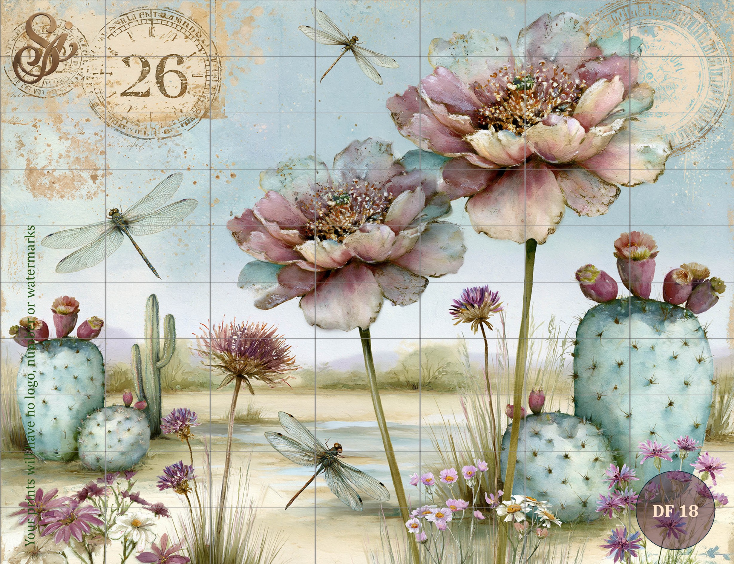 Desert Florals Fibre Decoupage Sheets II - Image 11