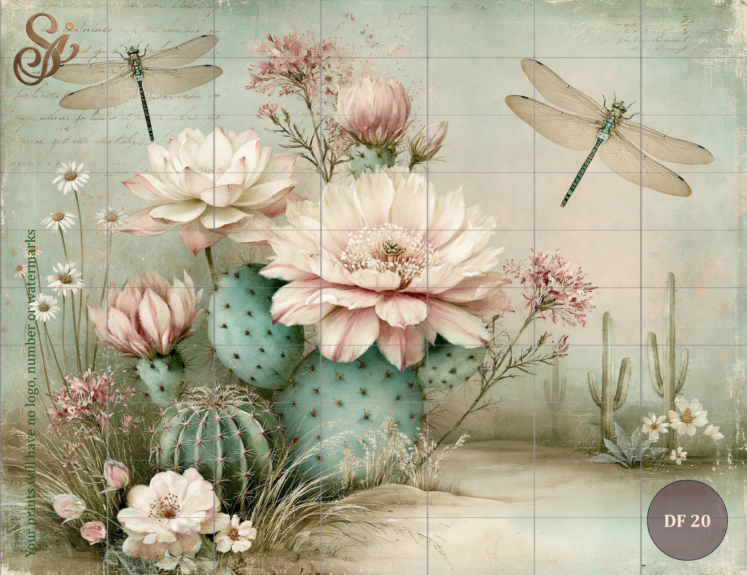 Desert Florals Fibre Decoupage Sheets II - Image 13