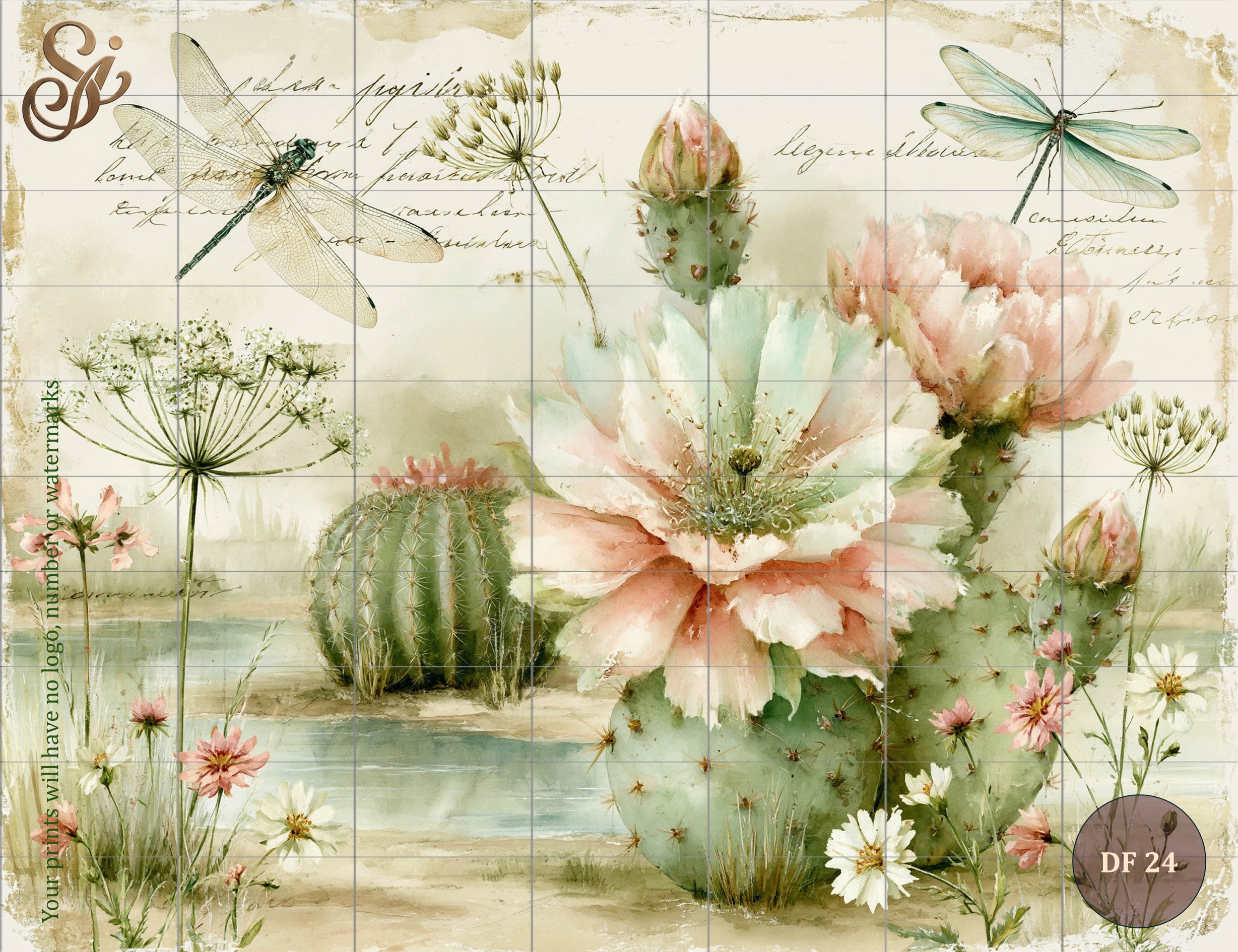 Desert Florals Fibre Decoupage Sheets III - Image 7