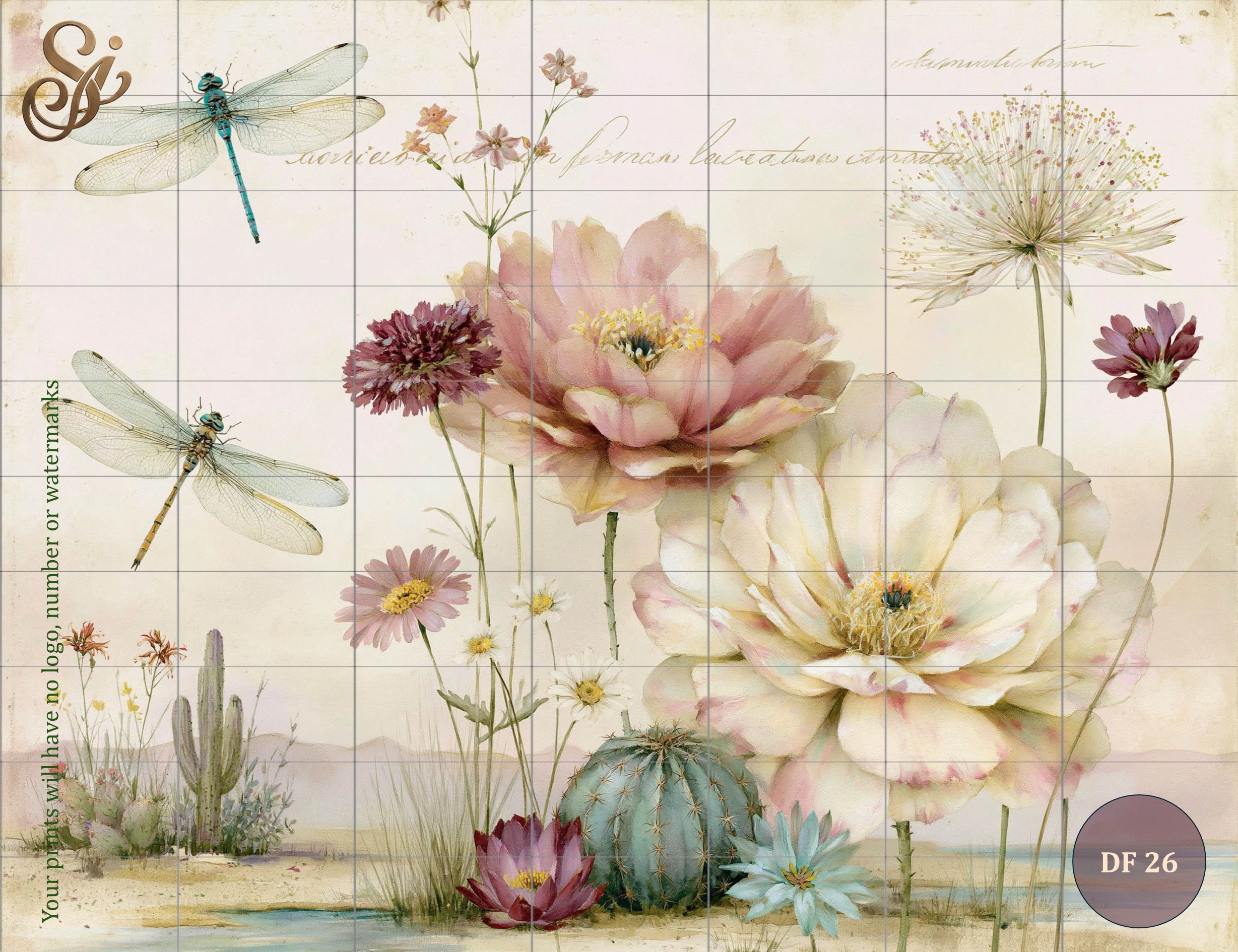 Desert Florals Fibre Decoupage Sheets III - Image 9