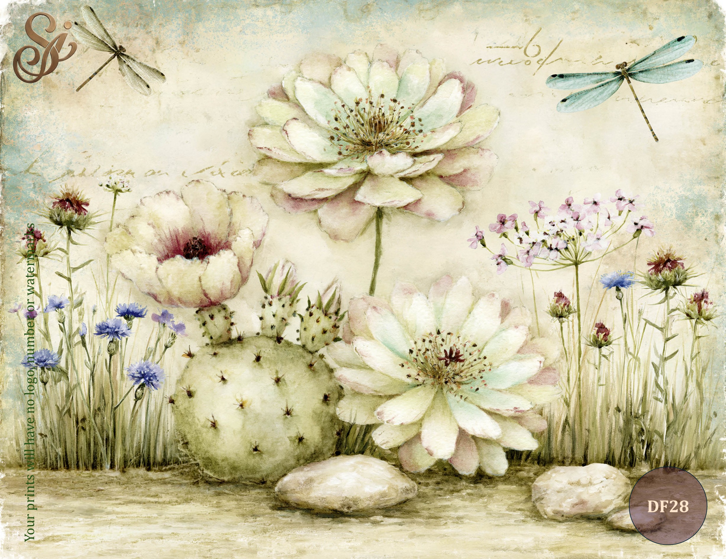 Desert Florals Fibre Decoupage Sheets III - Image 11