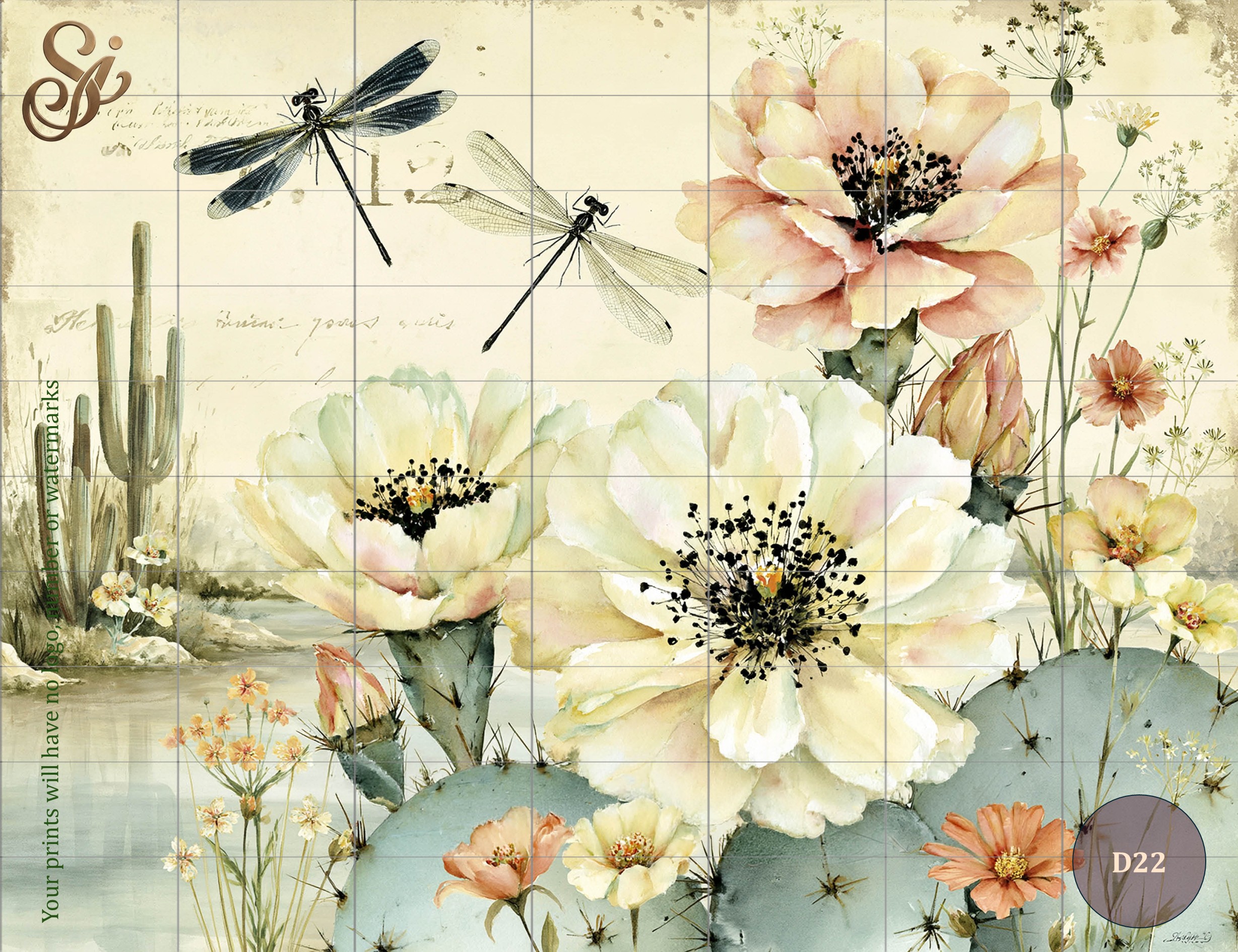 Desert Florals Fibre Decoupage Sheets III - Image 5