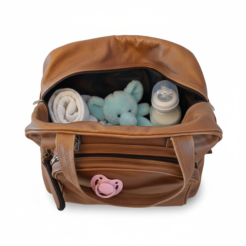 The Coney – Leather Nappy & Travel Bag - Image 3
