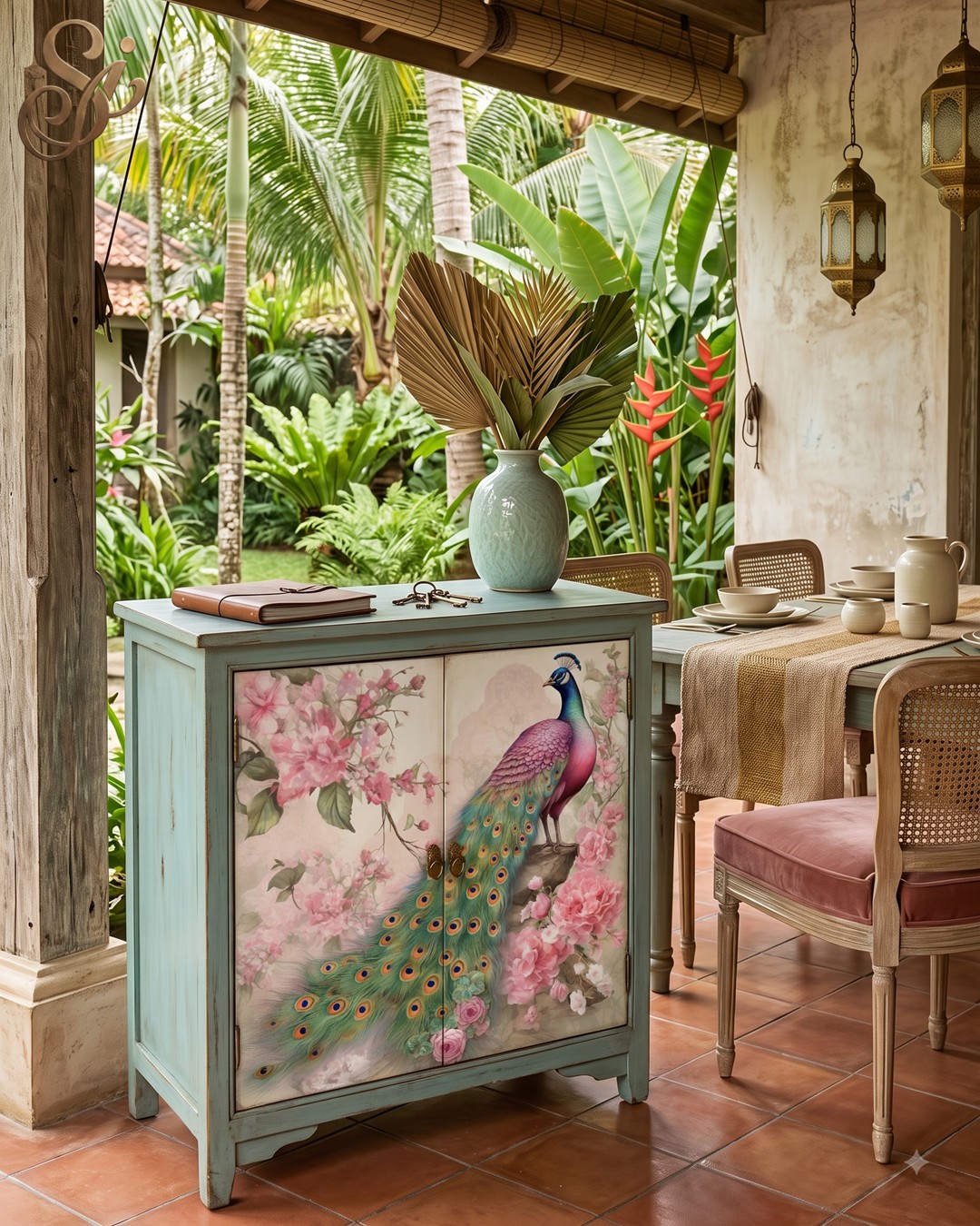Japanese Style Peacocks Fibre Decoupage Sheets - Image 3