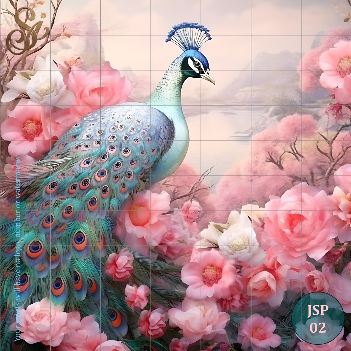 Japanese Style Peacocks Fibre Decoupage Sheets - Image 5