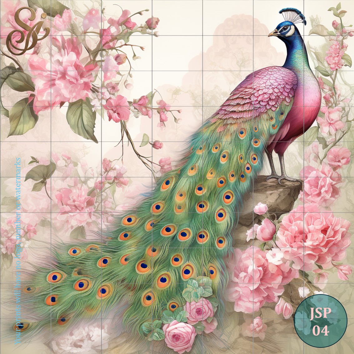 Japanese Style Peacocks Fibre Decoupage Sheets - Image 7