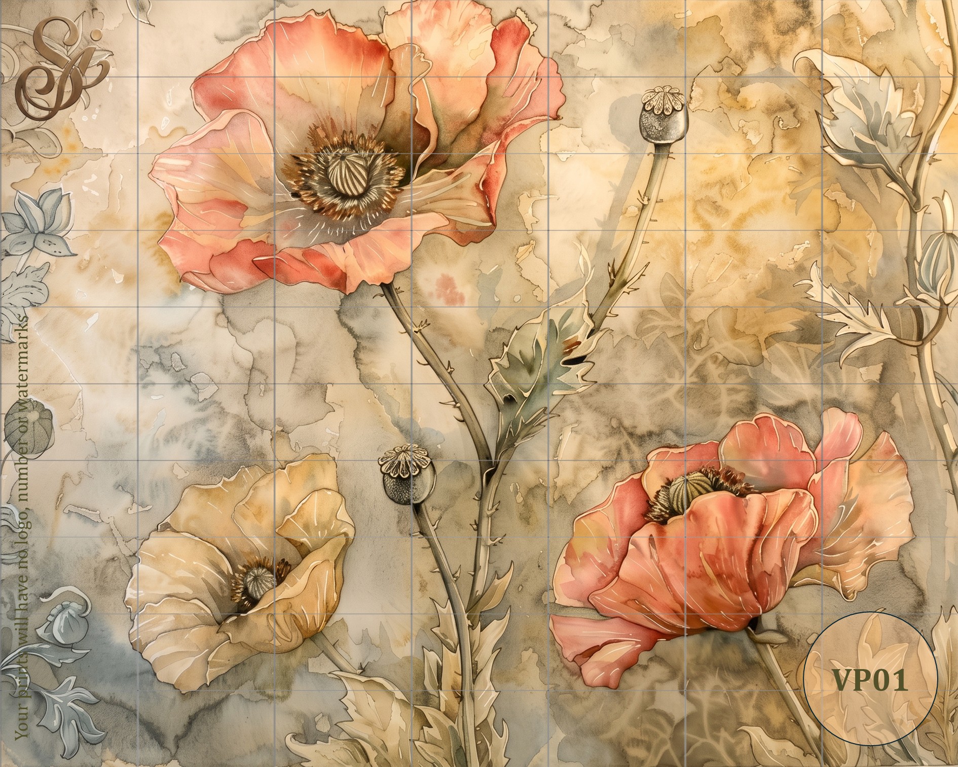 Vintage Poppies Fibre Decoupage Sheets I - Image 6
