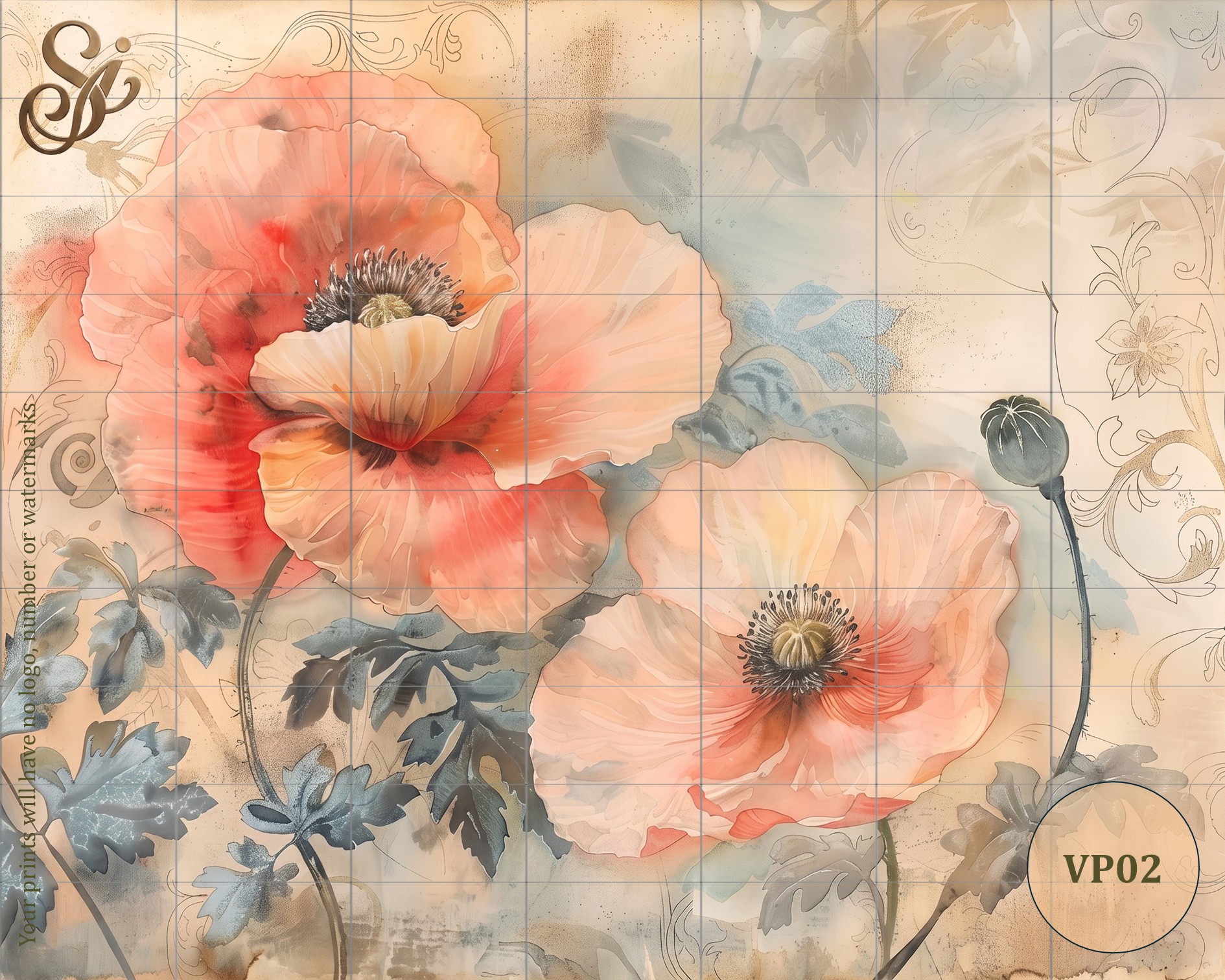 Vintage Poppies Fibre Decoupage Sheets I - Image 7