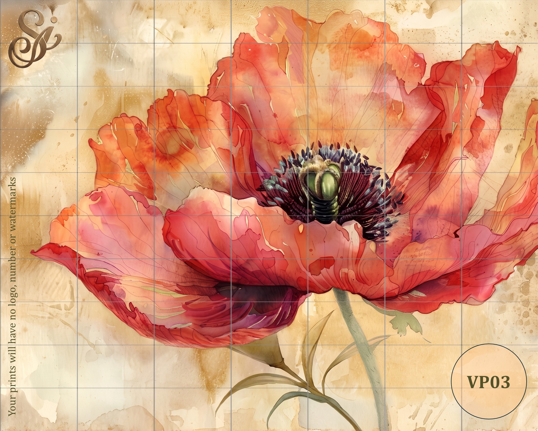 Vintage Poppies Fibre Decoupage Sheets I - Image 8