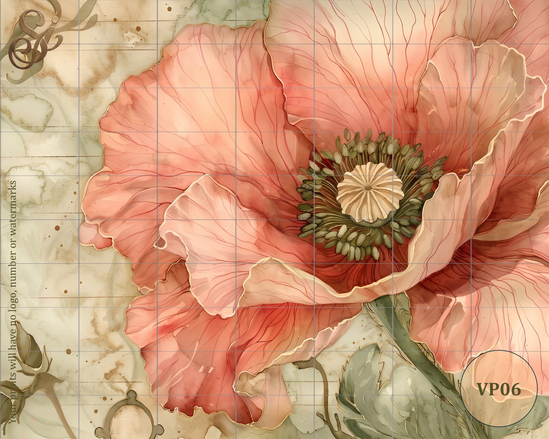 Vintage Poppies Fibre Decoupage Sheets I - Image 11