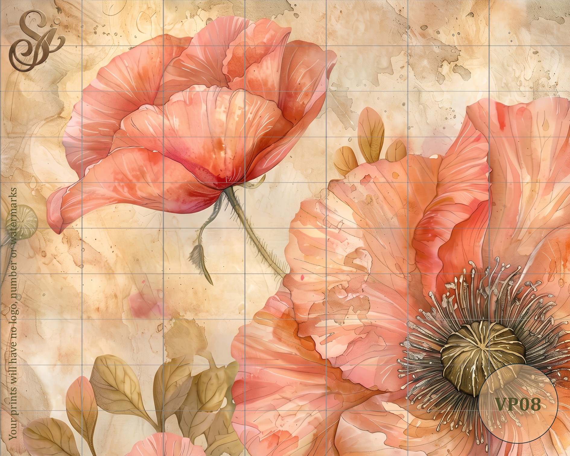 Vintage Poppies Fibre Decoupage Sheets I - Image 13