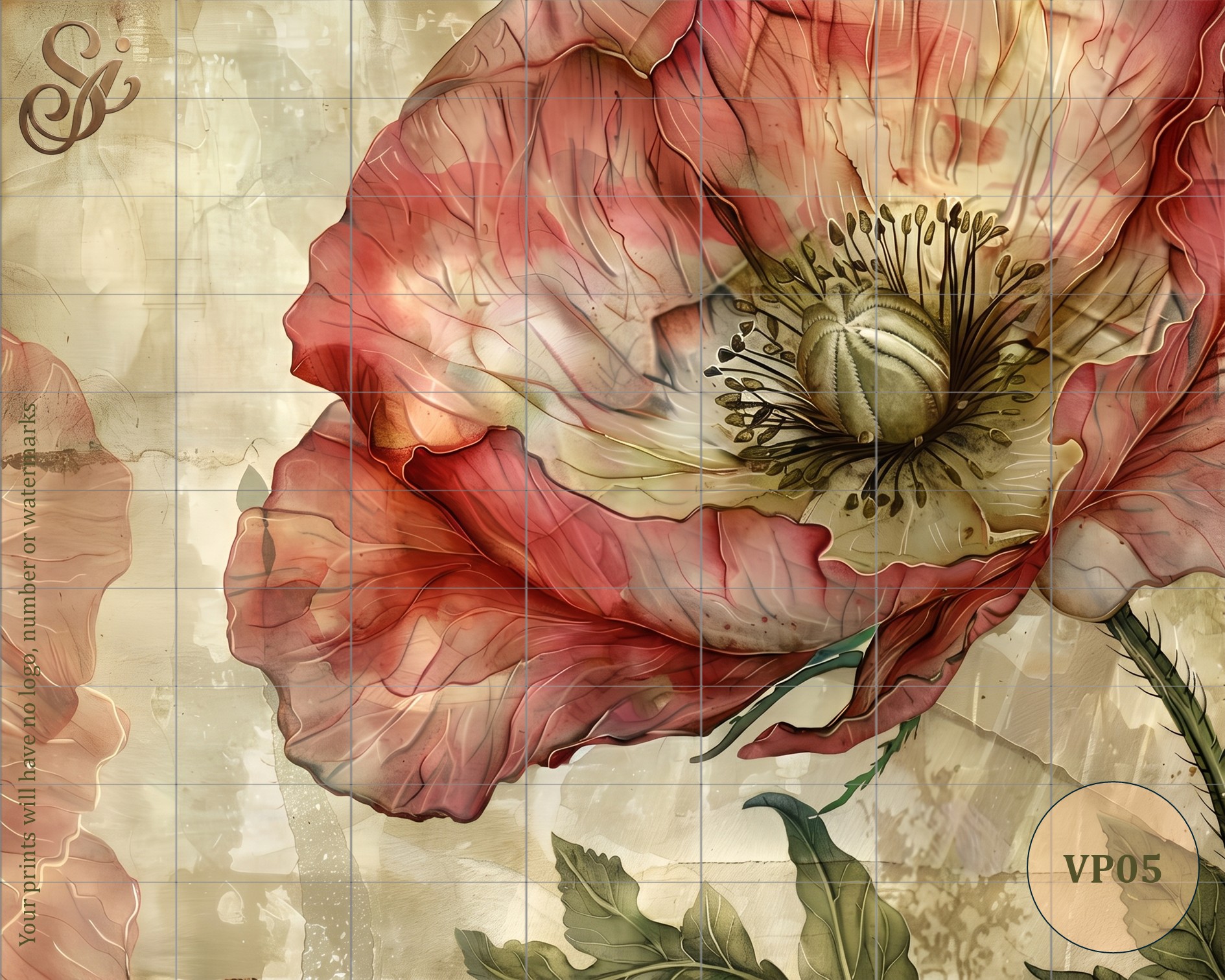 Vintage Poppies Fibre Decoupage Sheets I - Image 10