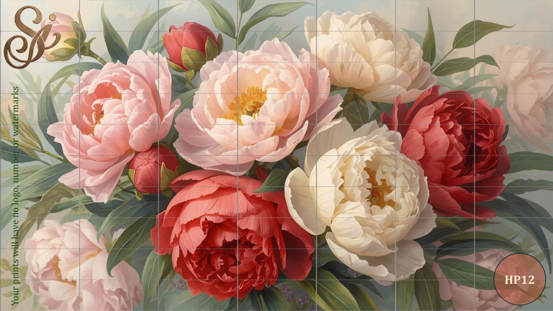 Hand-Painted Peonies Fibre Decoupage Sheets - Image 15